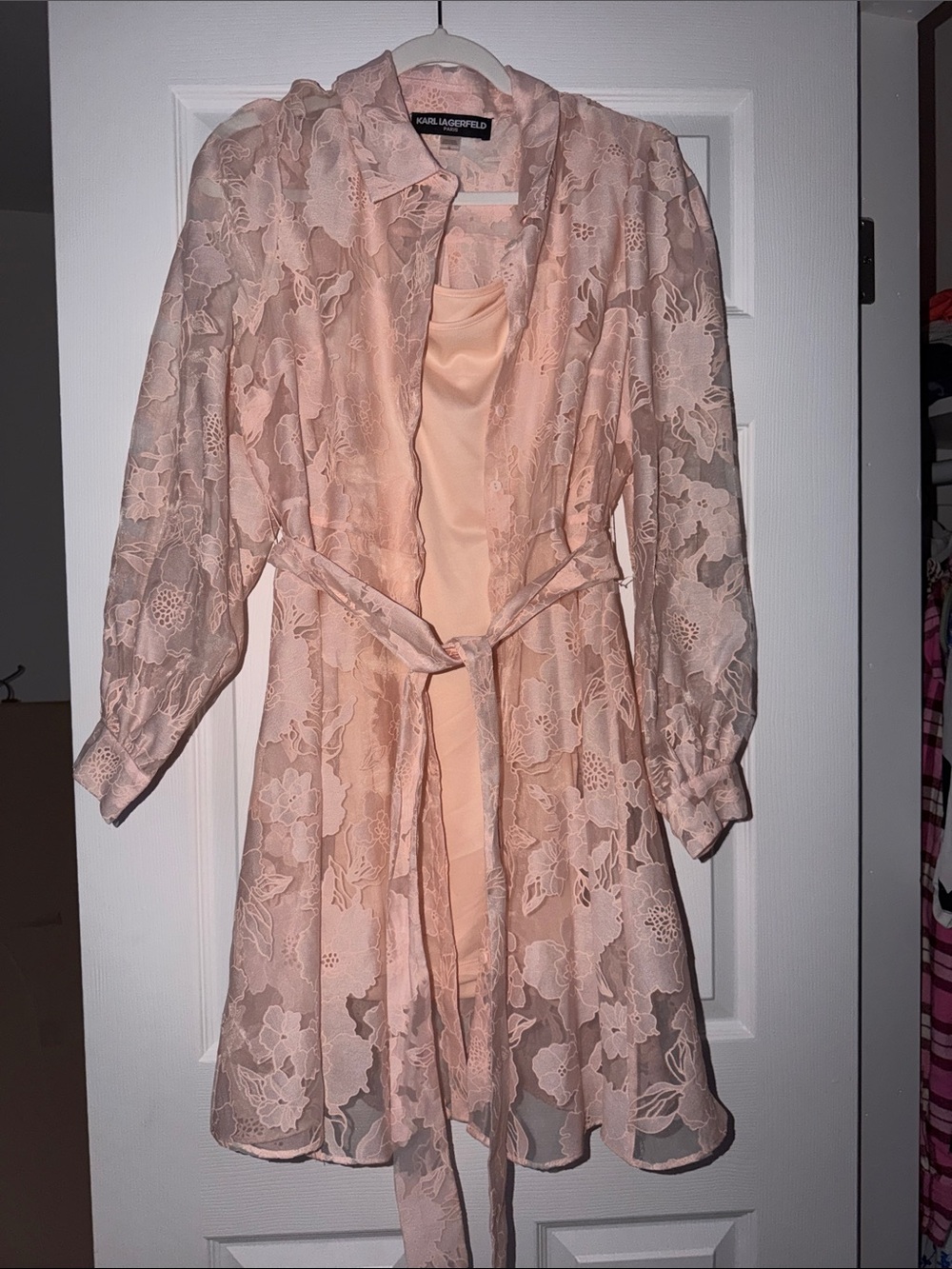 Karl Lagerfeld Blush Pink Lace dress size 12